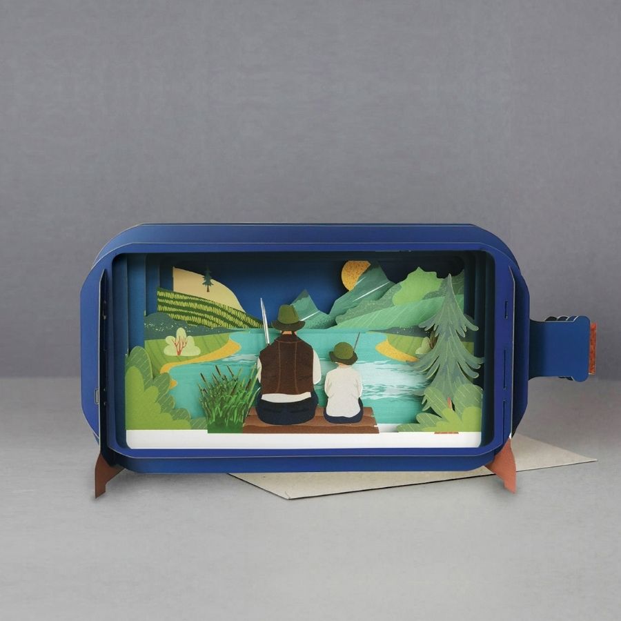 Message in a Bottle Pop Up 3D Card - Gone Fishing