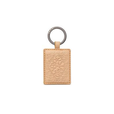 Custard Cream Leather Keyring