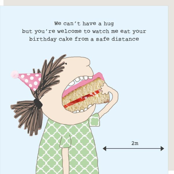 Safe Distancing Birthday Cake- Greetings Card