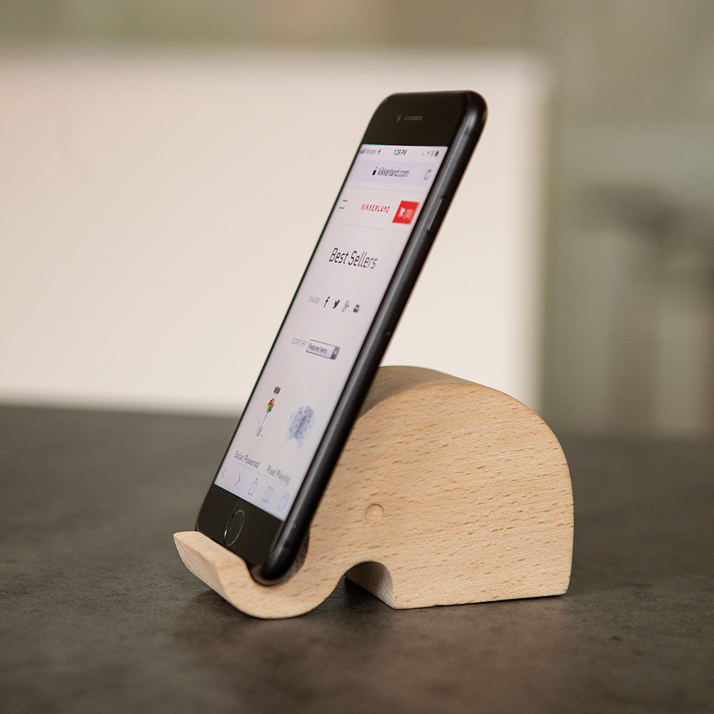 Wooden Elephant Phone Stand