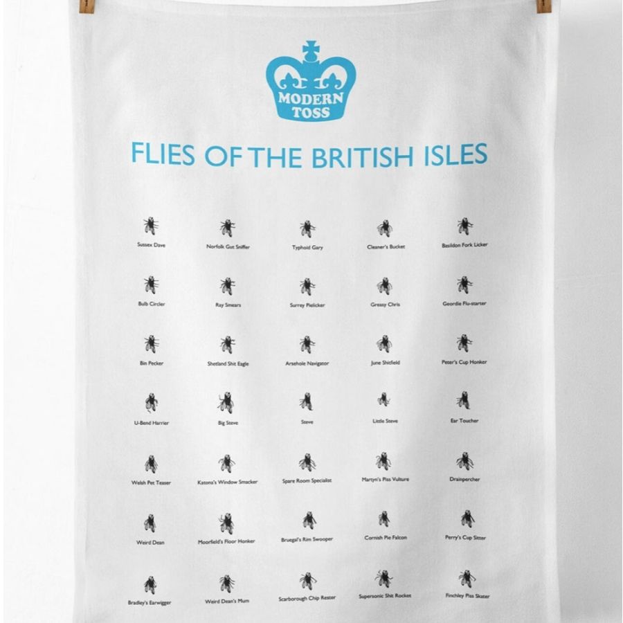 Flies of the British Isles Tea Towel