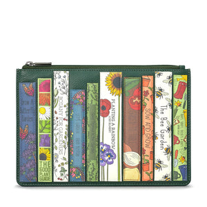 Green Leather Garden Books Pouch