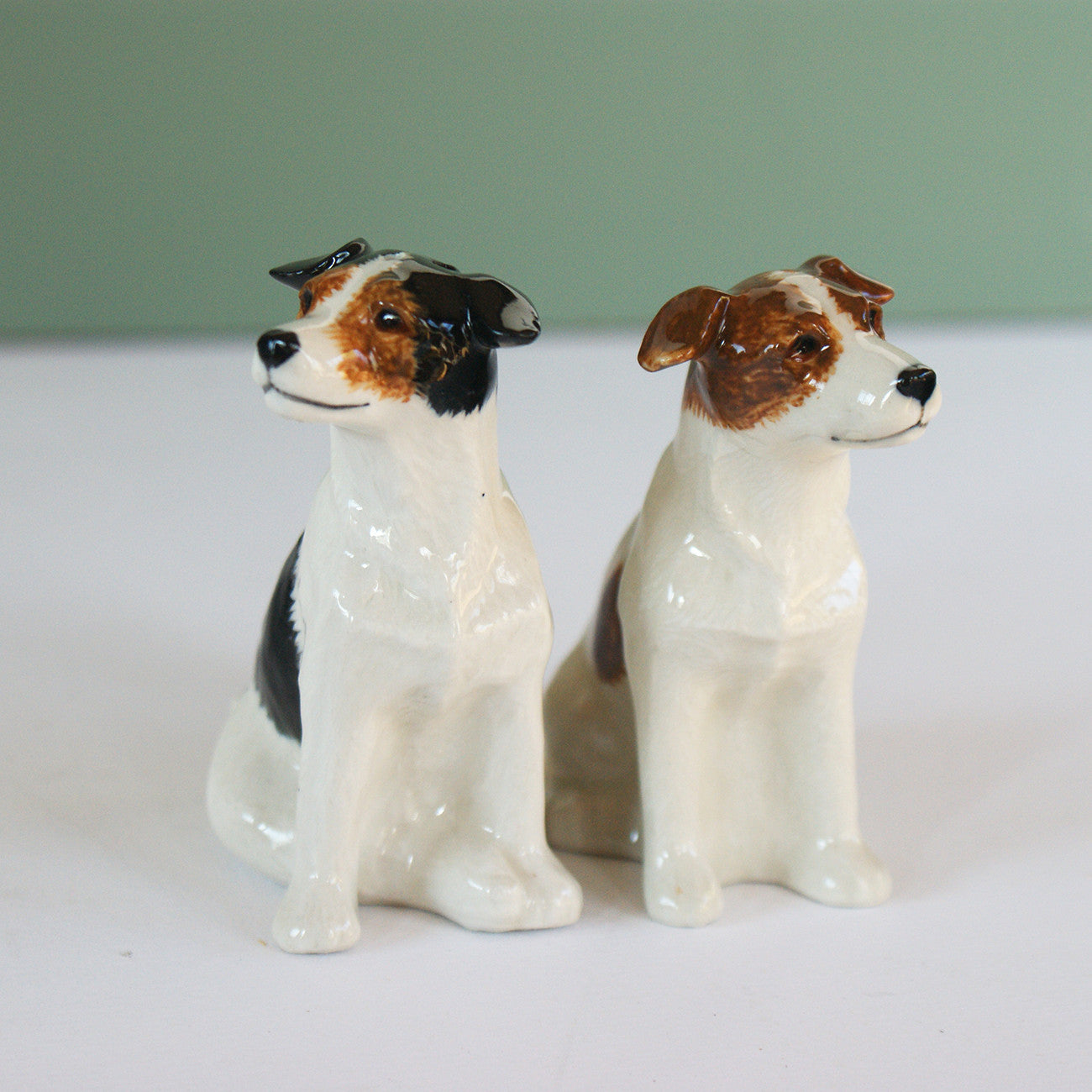 Jack Russel ceramic salt and pepper shakers