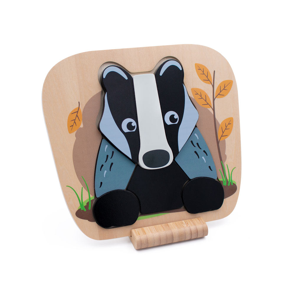 Wooden Badger Raised Jigsaw Puzzle