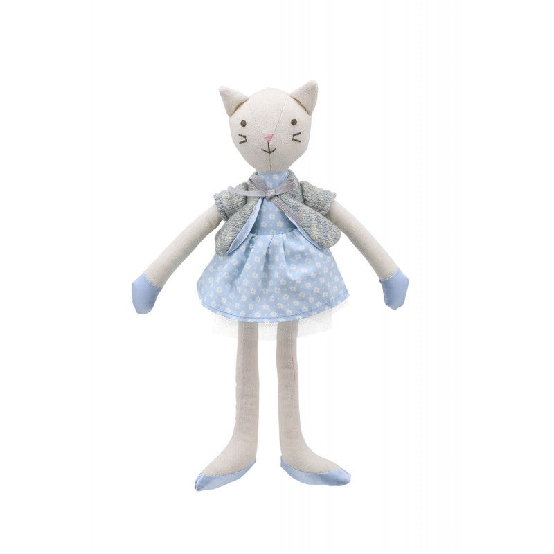 Linen Cat Toy - Blue Dress