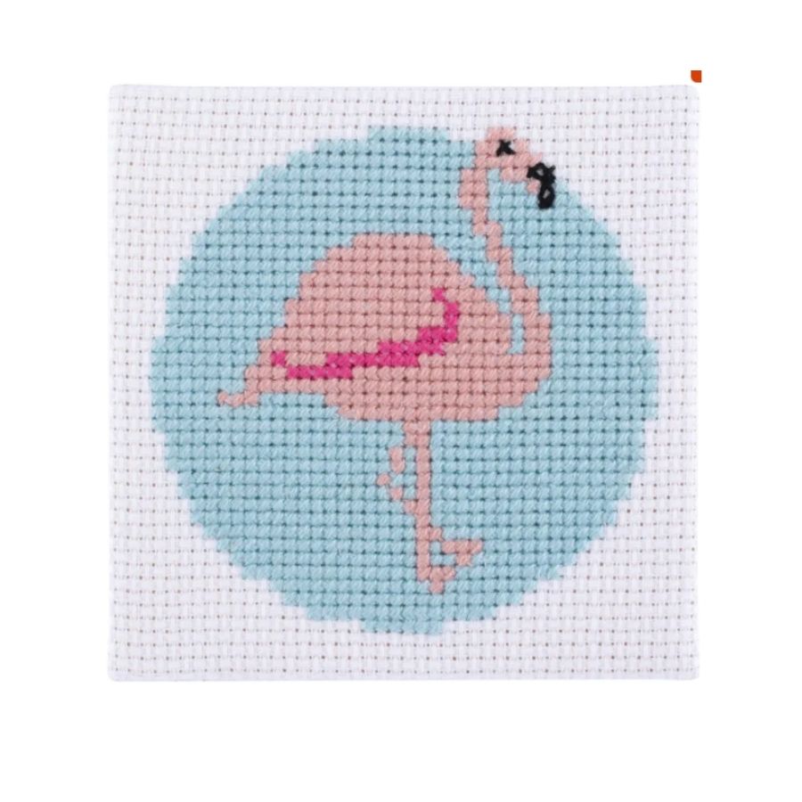 Mini Cross Stitch Kit -Flamingo