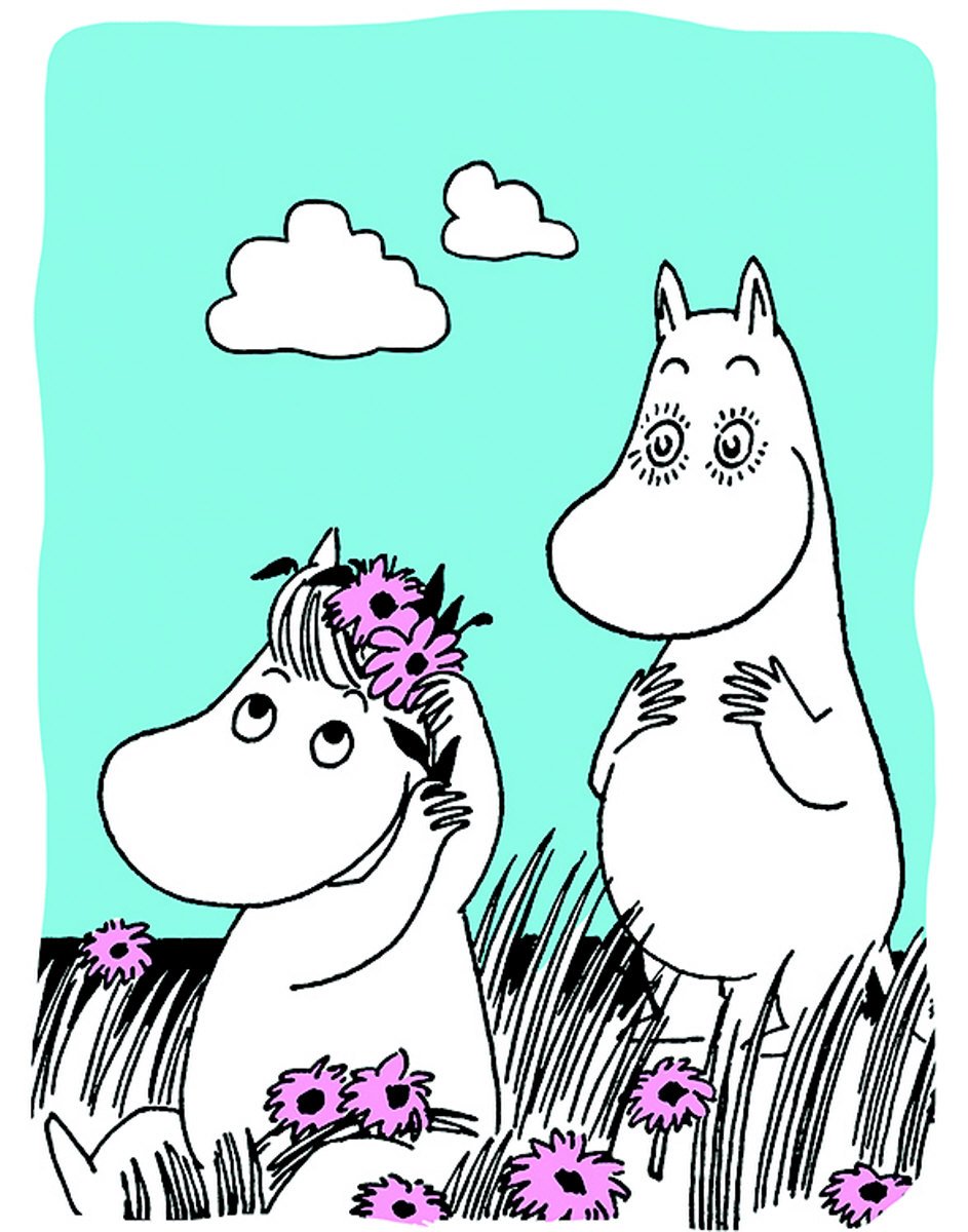 Moomin wearing flowers