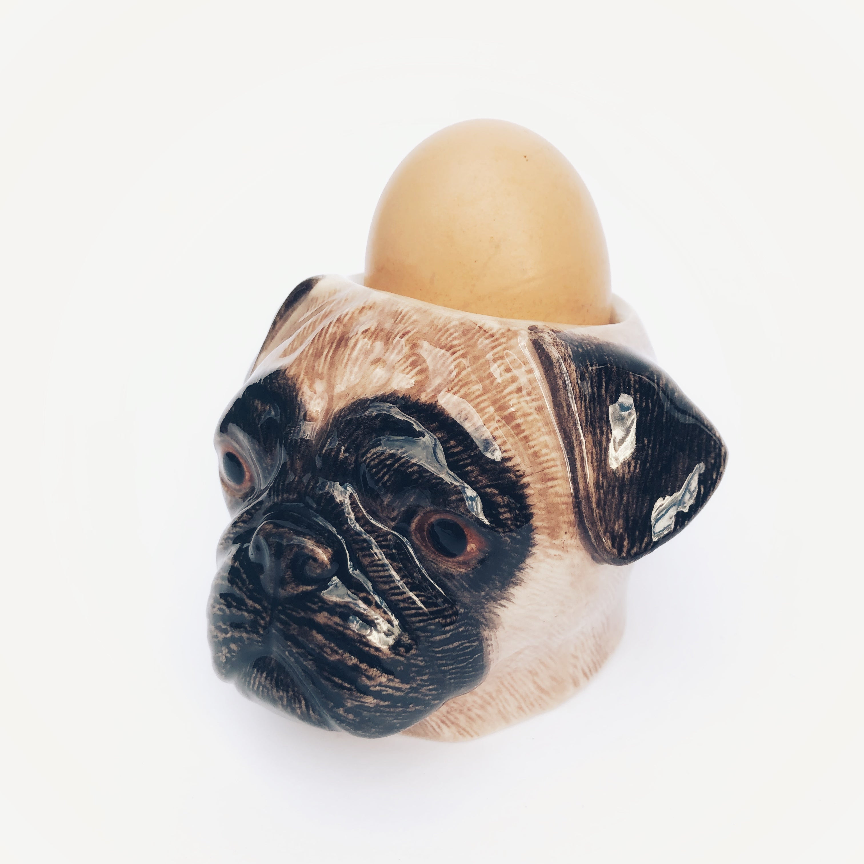 Egg Cup Egg Cup Set of 2 Quail Ceramics SINGLE PIECES, Mops (Pug Fawn)