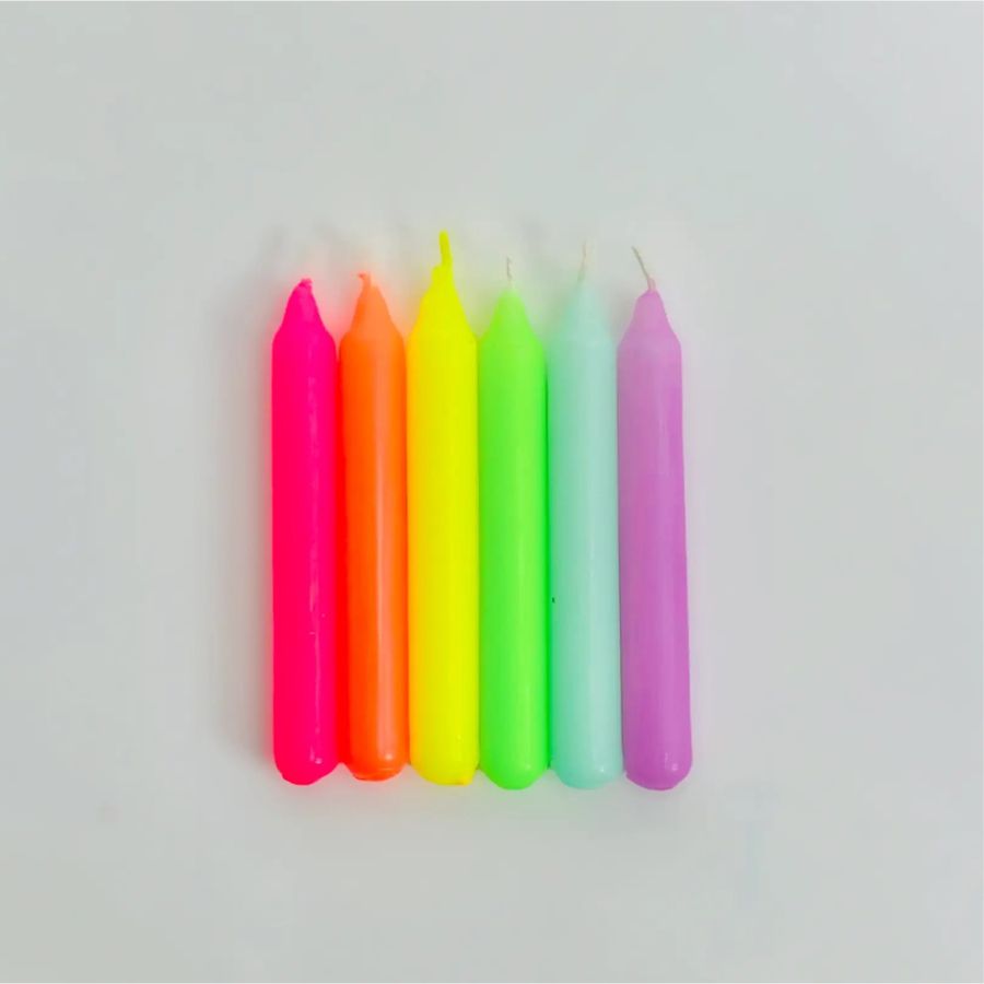Dip Dye Mini Candles confetti Rainbow