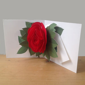 Single red rose luxury card