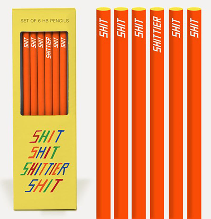 Set of 6  "Shit and Shittier" Pencils