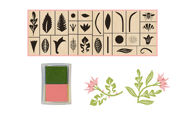 A set of stamps to make your own garden imagery