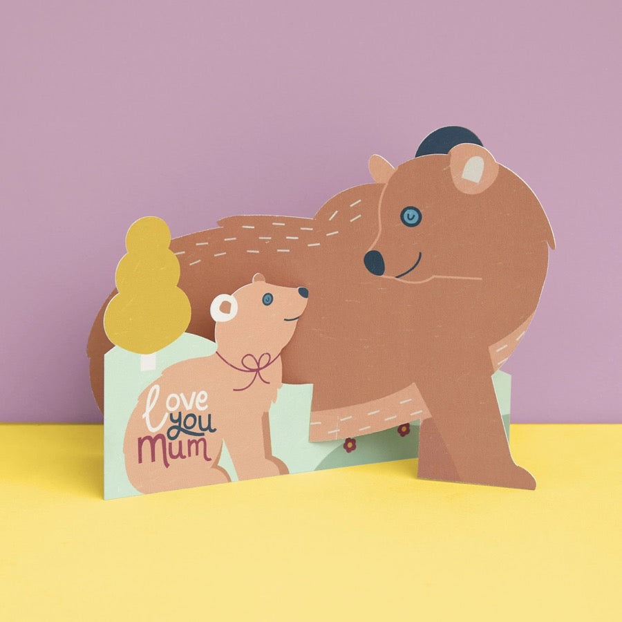 “Love You Mum”  3D fold-out Bear and Cub Card
