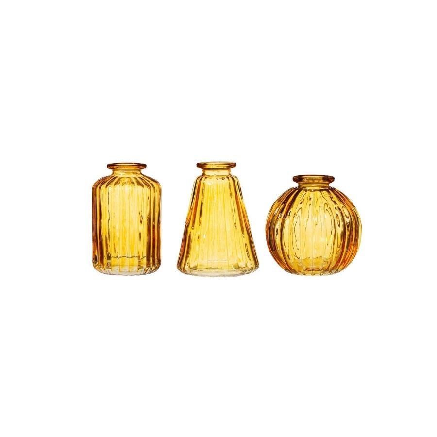 Mini Yellow Glass Bud Vases