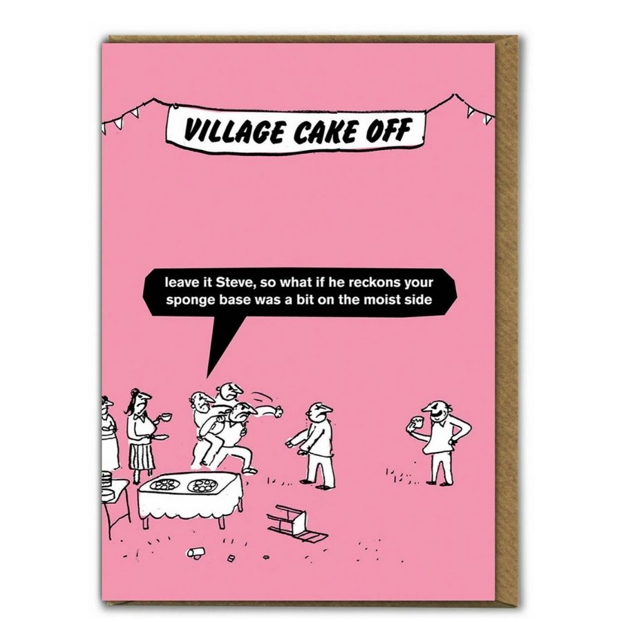 Village Cake Off Greetings Card - Modern Toss