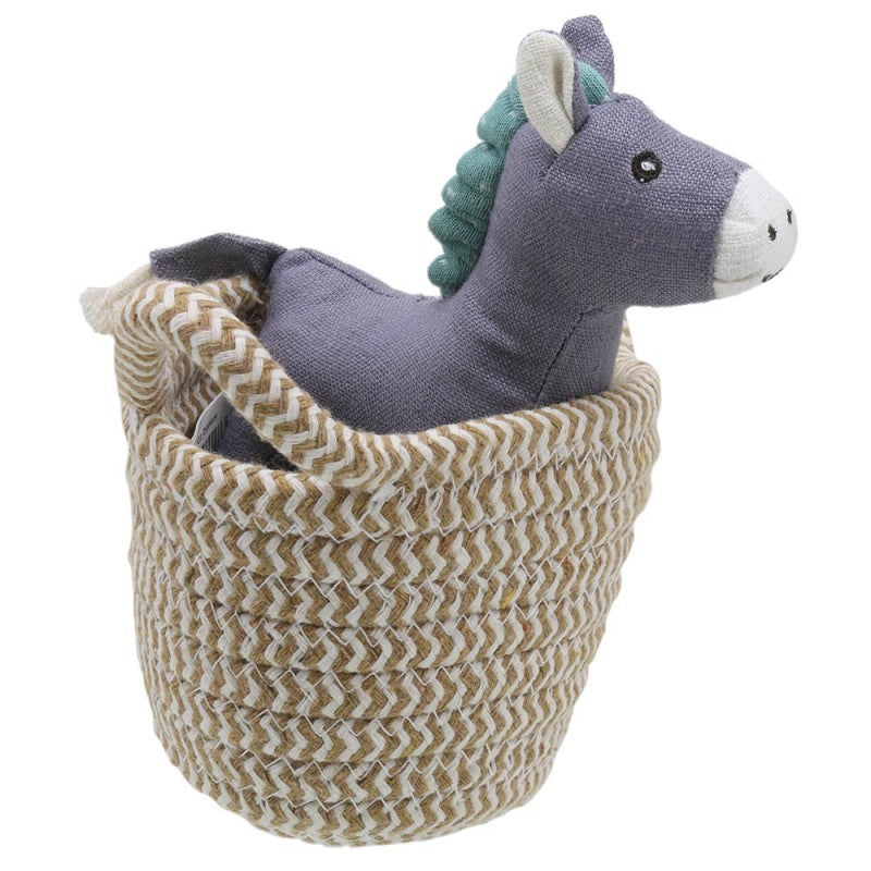 Soft Toy Donkey in a basket
