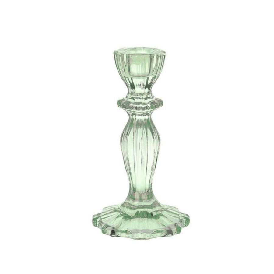 Green Glass Candlestick