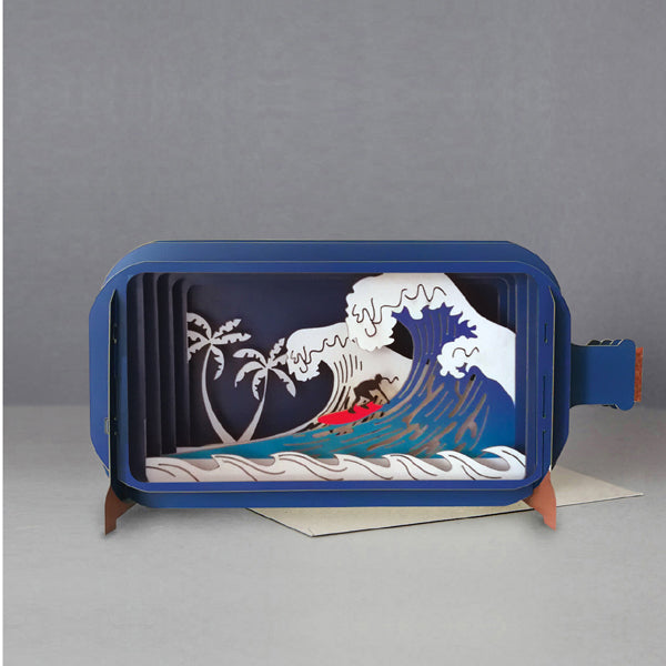 Surf - 3D Message in a Bottle Card