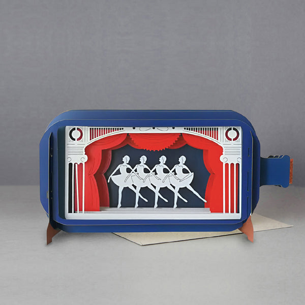 Ballet Dancers - Message in a Bottle 3D Card