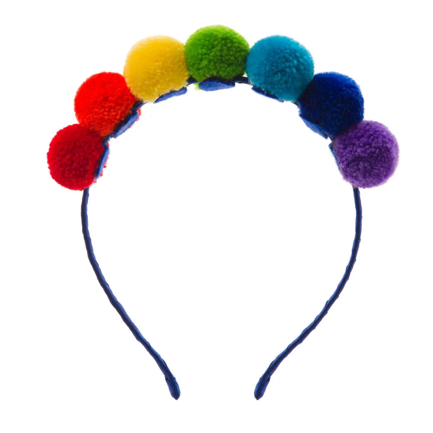 Rainbow Pom Pom Hair Band