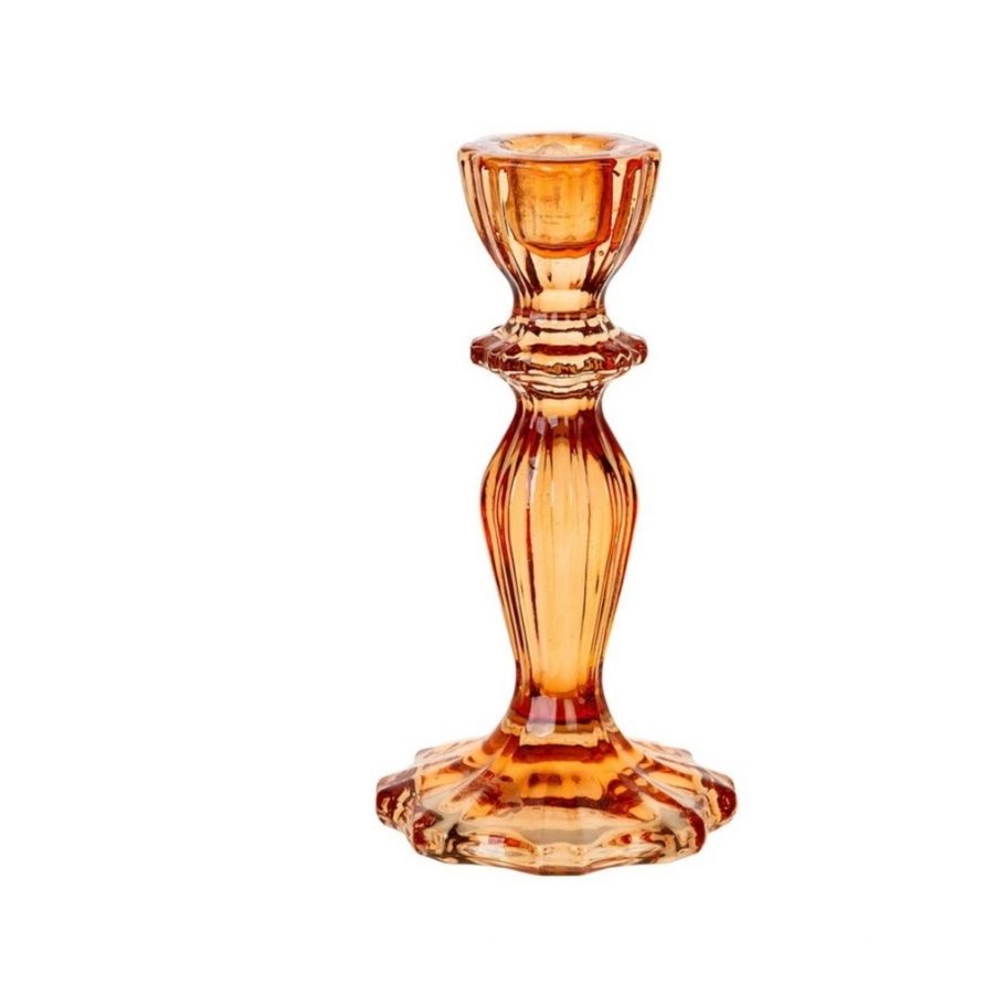 Orange Glass Candlestick