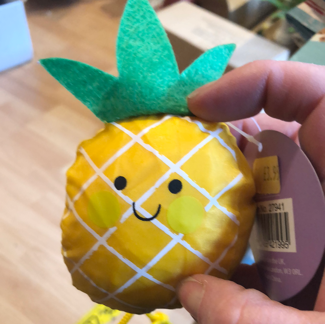 Pineapple fold up shopping bag