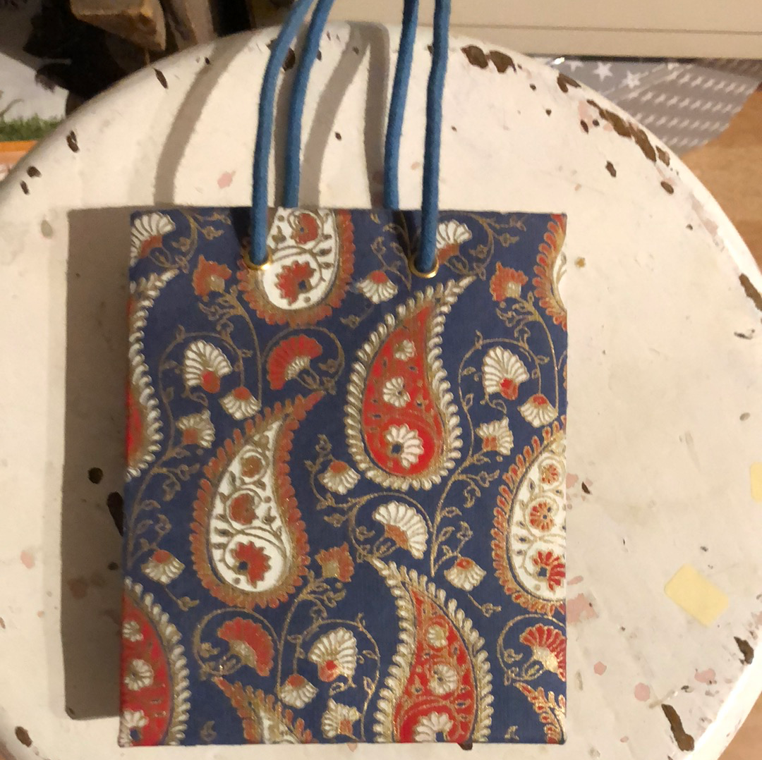 Blue Paisley small gift bag