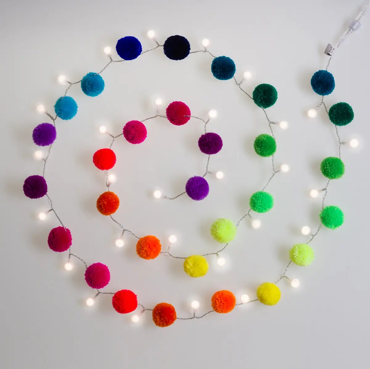 Rainbow Pom Pom Light Chain