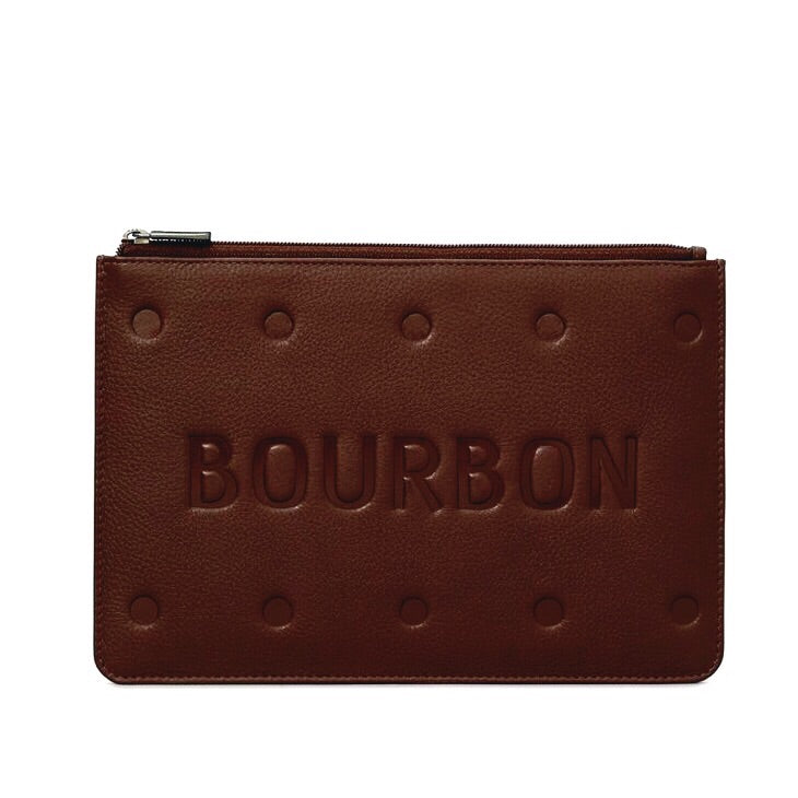 Bourbon biscuit leather pouch