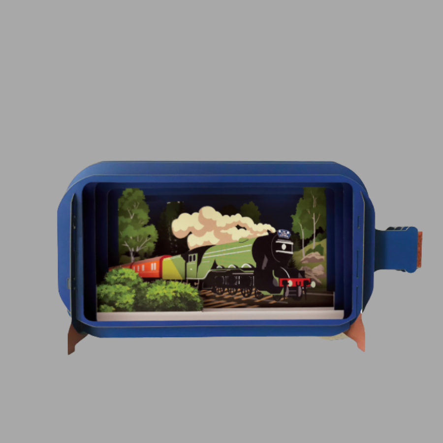 The Flying Scotsman 3D Pop Up Message in a Bottle Card