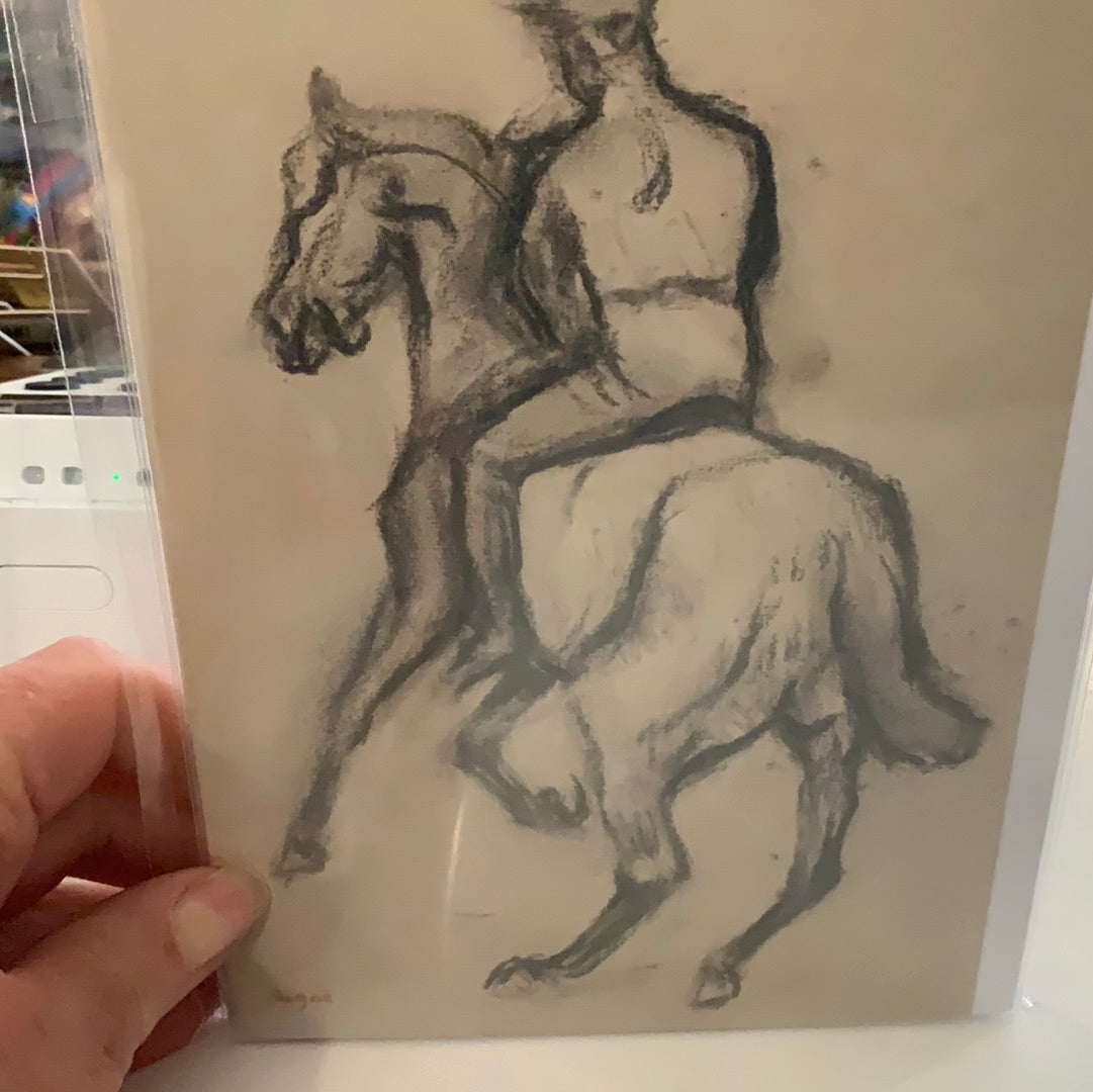 Jockey on horseback - Card - Degas