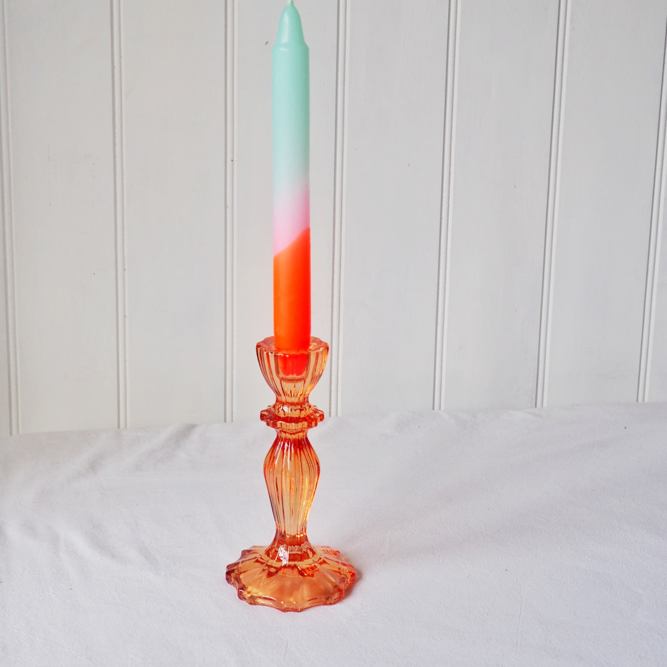 Orange Glass Candlestick