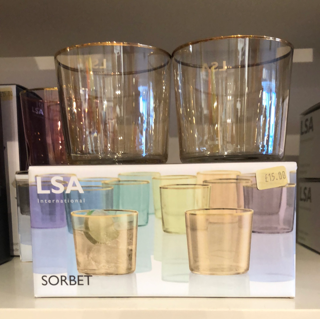 Set of 2 sorbet glasses - honey