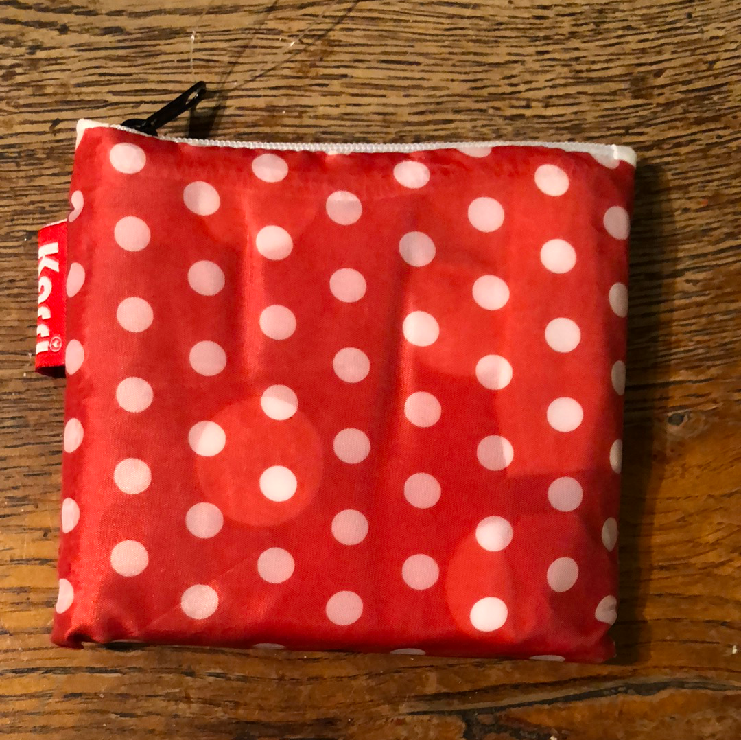 Karri Spotty fold up shopping bag red
