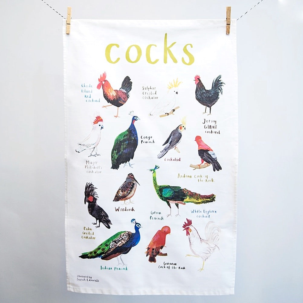 Birds Tea Towel - Cocks