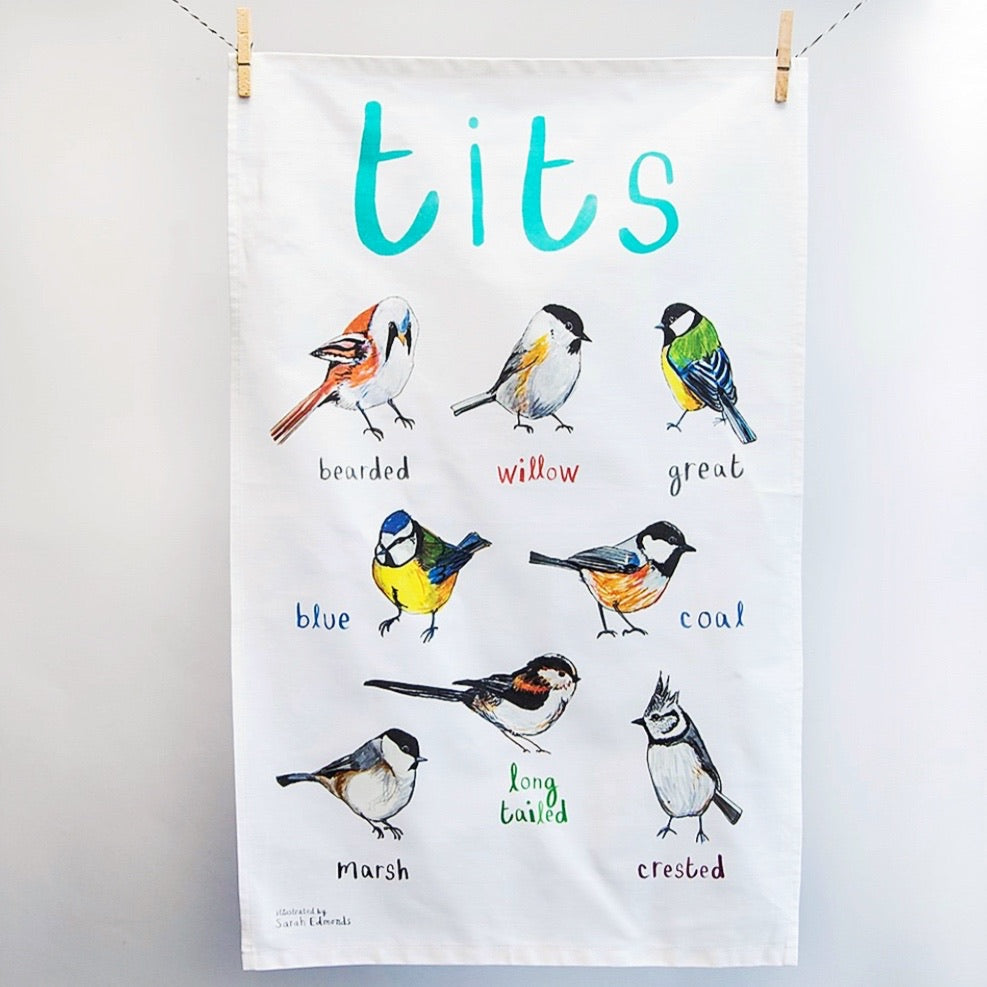 Birds Tea Towel - Tits