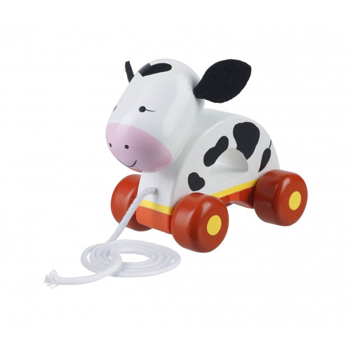 Pull along cow toy