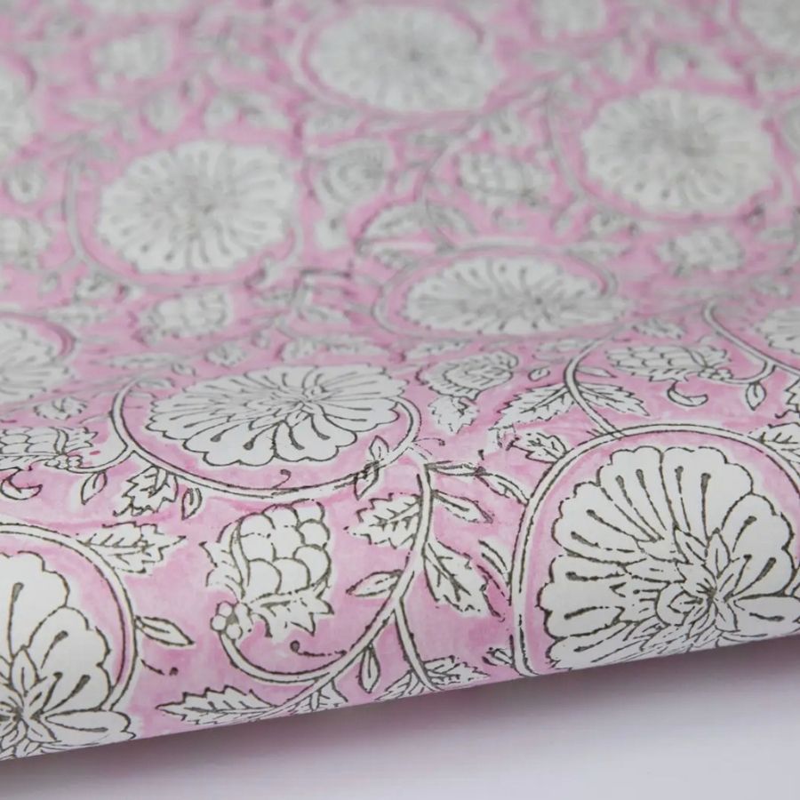 Hand printed Mughal Garden Rose Paper